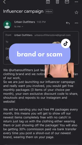 is it a brand or is it a scam 👀 keep dming me your brand emails!! #brandemails #brandcollabs #contentcreator #microinfluencertiktok