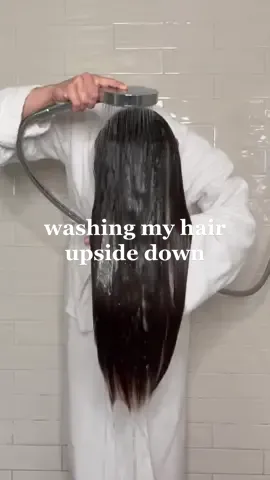 Upside down hair care routine 🤍 follow for daily hairtok videos! #hairtok #haircare #hairwashday