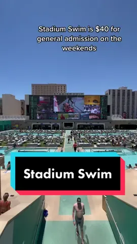 Stadium Swim is a vibe! 🏈🏀⚾️ #stadiumswim #circa #lasvegas #freemontstreet #vegaspool #lasvegas #dtlv #freemontstreetexperience