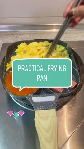 Practical pan to use. Perfect for cooking omeletes, burgers, pancakes, fried eggs and grills as well. #3holesfryingpan #nonstickpans #homevibe #fryingpan