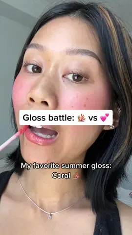 battle of the glosses: coral 🤝 pink 💕 which summer gloss is your fave? #personacosmetics #lipgloss #summerlooks #summermakeup #glossylips #gloss