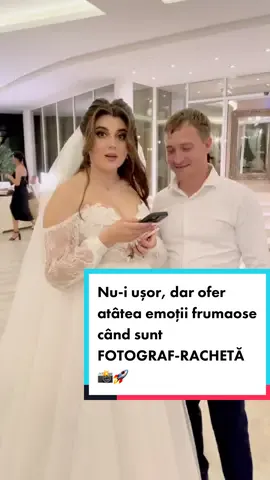 FOTOGRAF-RACHETĂ📸🚀 🎯Da, asta e despre mine! E despre responsabilitatea mea de face fotografiile CALITATIV într-un timp scurt, de a mă organiza să le reușesc pe toate❗Sigur că, această calitate am dezvoltat-o într-un șir de ani ☝️, în care am investit multe și de toate. 🚀Însă, emoțiile cu care sunt remunerată, confirmă pasiunea mea pentru ceea ce fac. 📸💕 👉