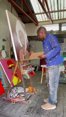 Shakes Tembani's art studio in Nyanga, Cape Town 🎨 #southafricanartist #artstudio #africanart #portrait