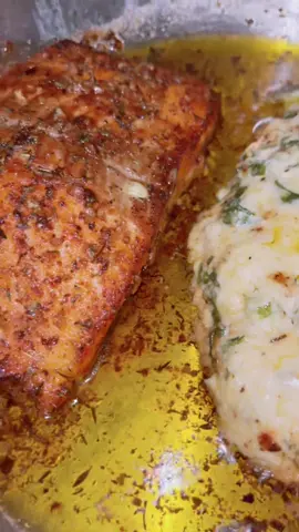 Stuffed Salmon w/ cream cheese & spinach #stuffedsalmon #blackfood #fypシ #momcooking