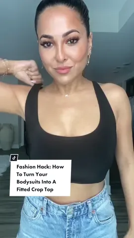 Fashion Hack: How To Turn Your Bodysuits Into A Fitted Crop Top✨#fashionhacks #fyp #OOTD #grwm #beautytips #styletok #styletips #fitcheck #foryou #fashion #learnhow #tutorial #fashionhack #outfitideas #outfitsinspo