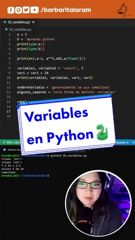 Variables en Python 🐍 #learntocode #programming #learnprogramming#code #100daysofcode #developer #machinelearning #ai #datascience #python #tektok #AprendeEnTikTok #programacion