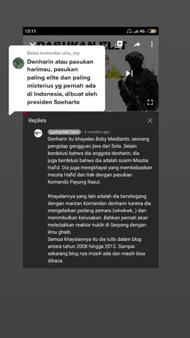 Membalas @ulla_toy DENHARINPasukan Rahasia Indonesia, mereka punya semua kemampuan yang dimiliki passus lain, bisa masak, berenang, menembak, salto dll. 1 Denharin setara dengan 1.000.000 tentara biasa, jadi dipastikan akan mampu melumat negara manapun yang berani melawan Indonesia.Karena statusnya RAHASIA, Informasi tentang denharin benar benar minim, hanya blogger dan youtuber yang berani mengulasnya dengan gamblang. Saking rahasianya, negara, pemerintah, dan TNI tidak tau kalau Denharin ada dan melakukan operasi rahasia melalui otak netizen satu ke otak netizen lainnya. (disadur dari status War Is Hell, 25 Mei 2019). #hoax #passus #bravo