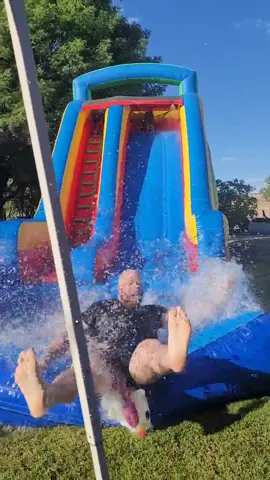 Note to self, no inflatables on the inflatable slide! 👀 #waterslide #waterslidefails #waterslidefail #Summer #summerfun #fails #failarmy #fyp