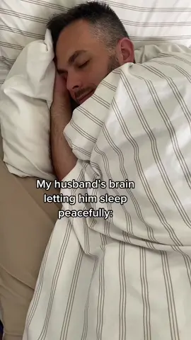 My brain hasn’t let me sleep peacefully in 30 years 😂 #couple #marriage #marriagehumor #husbandwife #fypシ #cantsleep #relatable