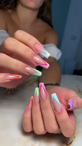 Colorfull French nailss 💜💙💗💚🧡