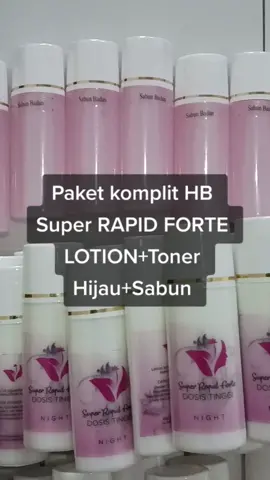 PAKET LENGKAP HB SUPER RAPID FORTE LOTION + TONER HIJAU + SABUN PEMUTIH #lotion #HB #pemutihbadan