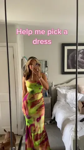 Lmk which one to wear? Theyre both so lush for a summer wedding im just not sure which vibe i prefer 🌈💓 #weddingguest #weddingguestdress #clubllondon