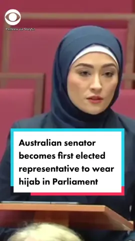 Australia’s first elected representative to wear a hijab encouraged young girls who choose to wear the headdress to “do it with pride.