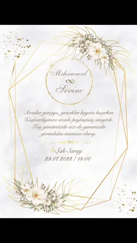 Sifarişimiz❤️ Elektron dəvətnamələr 1-2 saat ərzində hazırlanır sifariş üçün DM📩 #weddingday #toylarimiz #toylar #wedding #weddingdress #weddingcake #invitation #invitations #devetname #instagram #azerbaijan #keşfet #keşfetteyim #kesfet #zamiqhuseynov #nikah