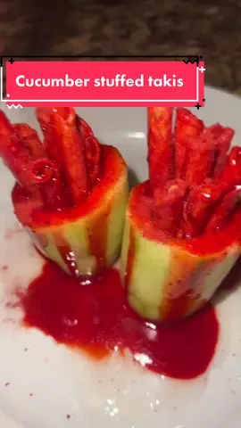 PLEASE TRY THIS!! ITS SO DELICIOUS!! Takis powder link in our bio to buy! #takis#takiscucumber#spicysnacks#mexicansnacks#chamoycandy