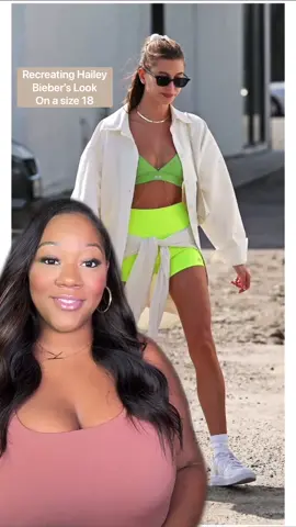 Here’s another celebrity style recreation! This one was confusing & interesting all at the same time 😂. Are y’all feeling it?! #plussize #plussizerecreation #haileybieber
