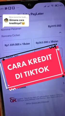 Membalas @hydd__ mudah belanja di tiktok bisa kredit juga ya gaes ya😃😃 #tiktokdigital #tiktokshopindonesia #kelastekno #fyp #gimanarasanyafyp
