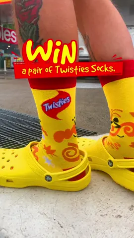 Win a pair of Twisties socks! Buy a pack of Twisties from any participating Coles Express and upload your receipt for your chance to win. Have fun! AU res 18+. Runs 1/8/22 to 31/8/22. T&Cs apply, see www.twistiessocks.com.au #Twisties #OOTD #fridayvibes #tattootok #fyp