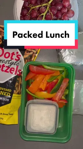Back to work lunch! #lunch #fyp #foryou #packedlunch #comepackwithme #easylunch #sandwich #grapes #peppers #dots #husbandwife #work #food