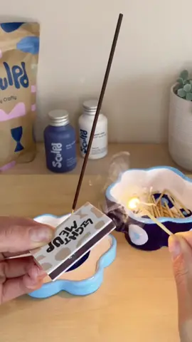 A pottery piece that smells as good as it looks 🧿💨 #incenseburner #pottery #airdryclay #thingstodo #satisfying #summerideas