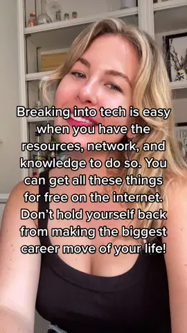 My goal here on TikTok is to lower the barrier to entry for some of the highest paying, best jobs in the world. Working in tech is accessible for everyone, as long as you have the knowledge and know-how. Visit my page if you want to learn more. #techtok #breakintotech #breakingintotech #workingintech #womenintech #careertips #careerjourney