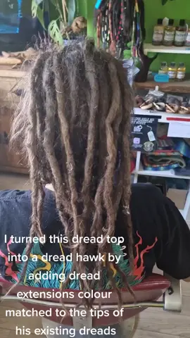 I turned this dreadtop into a dread hawk using humannhair extensions . the sides will be shaved by his barber. #dreadhawk #mohawk #dreads #dreadlocks #locs #locextensions #dreadextensions #hairbeforeandafter #ukstylist #dreadsuk #menwithdreads #dreadsipswich #dreadssuffok #dreadsnorfolk #dreadsessex #dreadscambridge #dreadslondon #metal #stealpanther