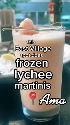 the way my eyes went 😍 when I saw a FROZEN lychee 🍸 on the HH menu #eastvillagenyc #nychappyhours #happyhournyc #nyceastvillage #alphabetcitynyc #dollaroysters #lycheemartini