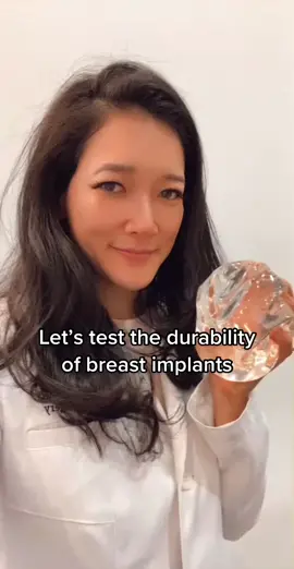 Bottom line: breast implants are VERY durable 😉 #breastimplants #durabilitytest #durabilitycheck #plasticsurgerytiktok