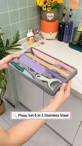 Set Pisau Dapur Stainless Steel #pisaudapur #stainlesssteel  #peralatandapur #dapur #fyp #rumahtangga #barangkekinian  #peralatanrumahtangga #viral