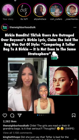 Its giving ‘I use Birkins/Hermés to prove my worth in the world’ while Beyoncè just wears them to store the twins animal crackers. Im not getting the debate. #nourisheveryyou #ReTokforNature #beyonce #beyhive #birkins #hermes #telfar #renaissance #greenscreen