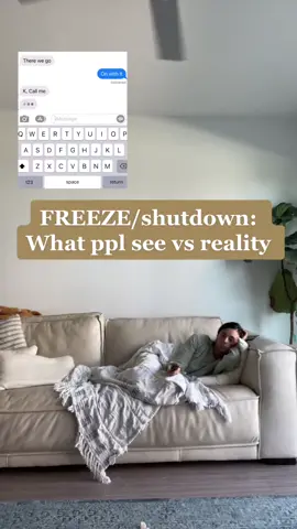 Familiar for you? What people see vs. the reality of being stuck in a dorsal vagal state (shutdown/freeze response). #freezeresponse #unhealedtrauma #traumahealing #traumacoach #nervoussystem #nervoussystemregulation