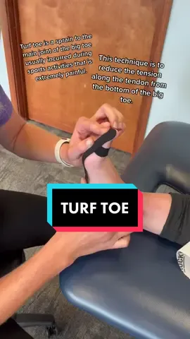 Taping for turf toe 🦶#physicaltherapy #footpain #turftoe #tapetok #kinesiotape #rocktape #hyperfixated