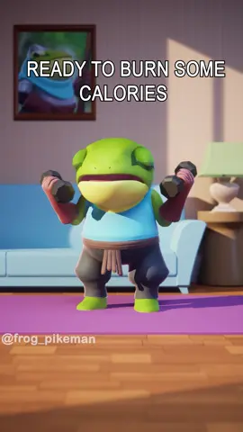day 1 of working out #fit #workout #animation #3danimation #frogpikeman #animationmeme #fyp #comedy