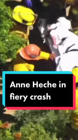 Actress Anne Heche is in hospital after her car was “engulfed” in flames, with frightening footage emerging from the scene. WARNING: Graphic.  #anneheche #LA #actor