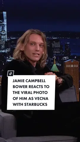 @bowerjamie reacts to the viral photo of him as Vecna with Starbucks: “Powered by caffeine: Vecna.”