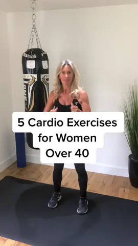 5 Cardio HIIT Exercises for Women Over 40 🏃‍♀️🫵 #HIIT #getfit #gym #weightloss #Fitness