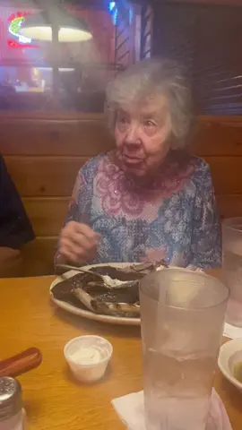 Texas Roadhouse is Grandma’s favorite! 84th birthday today! & of course Grandma’s boyfriend! #babybackribs #bloomingonion #84yearsyoung #birthdaygirl #grandmasoftiktok @texasroadhouseofficial