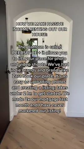 Make that passive income $$ ladies! Happy to answer any Qs about getting your place listed on Peerspace. 🤍 #peerspacehost #peerspace #passiveincome #passiveincometips