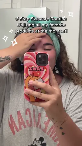 This mornings routine 💗 which of these products have you guys tried? #fyp #skincare #skincareroutine #6steproutine #skincaretiktok