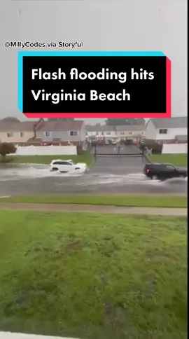 Flash flooding hit Virginia Beach leaving thousands without power #news #virginia #virginiabeach #flashflood 