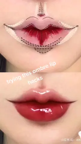 lowkey ribet tapi bagus si sebenernya... #ombrelips #ombrelipstutorial #douyinmakeup #douyinlipstutorial #douyinlips