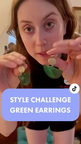 Styling green earrings #stylechallenge #grwm #outfitinspo #outfitideas #personalstyle