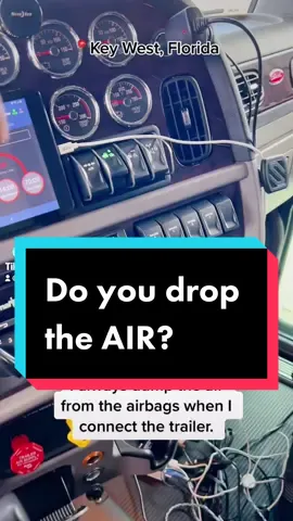 Do you release the air from the airbags when you connect the trailer? #truckdriver #trucking #semi #foryoupage #fyp #viral #trending #florida