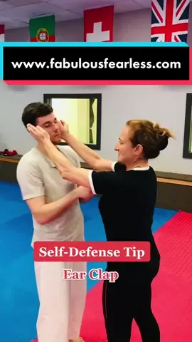 Self-Defense Tip: The Ear Clap aka Cupped Ear Blow or Thunderclap Strike can be a quick and effective way to escape from a chokehold, by striking the ears of an attacker.  As a martial artist and self-defense expert, I’m sharing some tips and tools to help keep you safe. 🎗To learn more and inquire about self-defense classes and programs, visit my website: www.fabulousfearless.com. 🎗Link in bio.                                       #fabulousandfearless #motivationalspeaker #fabulousfearlessbrand #selfdefense #selfdefence #selfdefensetips #selfdefenseforwomen #selfdefensetechniques #selfdefenseforgirls #empowerment #empoweringwomen #safetytips #selfprotection #defendyourself #protectiontoolsforwomen #awareness #confidence #leader #karate #chokeholds #selfprotection #earclap #thunderclap #cuppedearblow #empowermentcoach #empowermentcoachforwomen