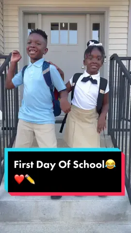 First Day Of School!✏️😂❤️ #firstdayofschool #kindergarten #firstgrade #familytiktok #blackfamily #disneyworld #parents #fyp