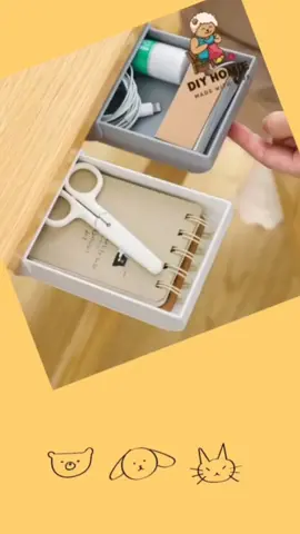 Under Table Drawer Organizer Box Self - adhesive Under - drawer Storage Box Paste Hidden Under Desk Organizer