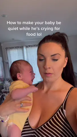 How to quiet your baby down while you wait for the bottle to warm up 😂 #fyp #babies #crying #hungry #hungercries #tricks #funny