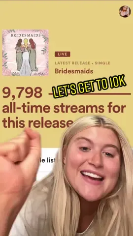 Let’s get the Spotify streams to 10K!!! #bridesmaids #spotify #weddingtiktok #weddingsong #newmusic #originalmusic #countrymusic #bridesmaid #bridetobe #viral #fyp