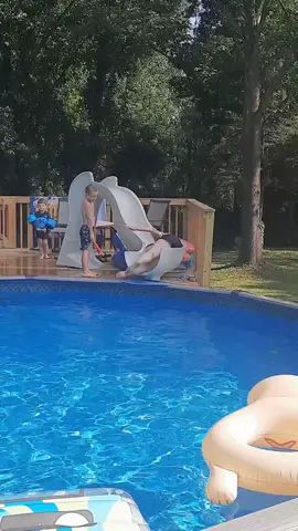We call this the graceful way to get into the pool. 😂😂 #graceful #fail #summerfun #summertime #Summer #funnyfail #failarmy