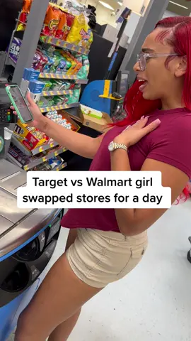 Walmart Vs target girl swapped stores for the day 😂 #fypage #fyp #viral #target #walmart #targetgirl #foryoupage #work #skit #funnyvideos 